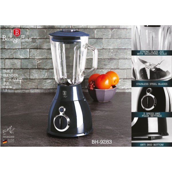 Blender kielichowy Berlinger Haus Aquamarine BH-9283 do koktajli i smoothie 1,5L
