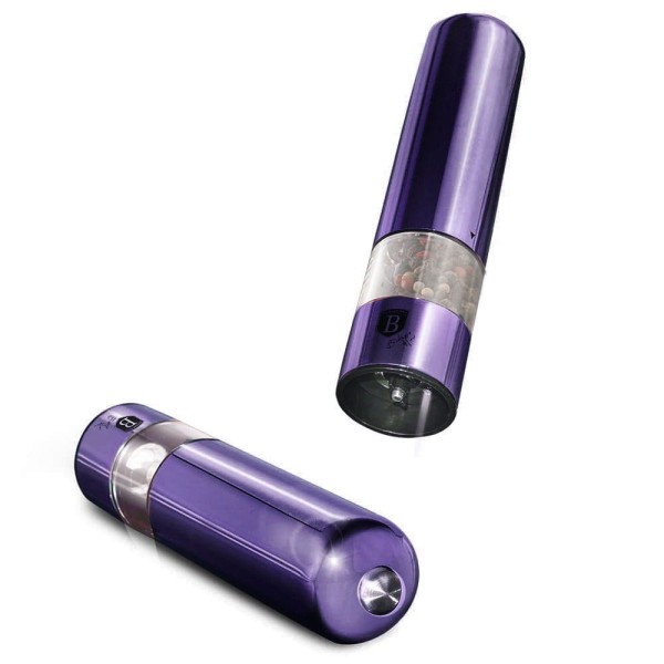 Zestaw młynków elektrycznych Berlinger Haus Purple BH-9289 do pieprzu i soli, idealny do kuchni