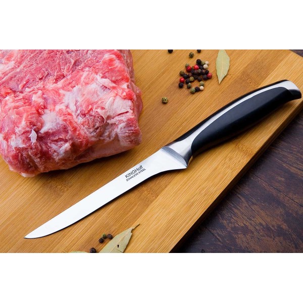 Nóż do filetowania Kinghoff KH-3428 stalowy 15 cm do precyzyjnego filetowania ryb i mięsa