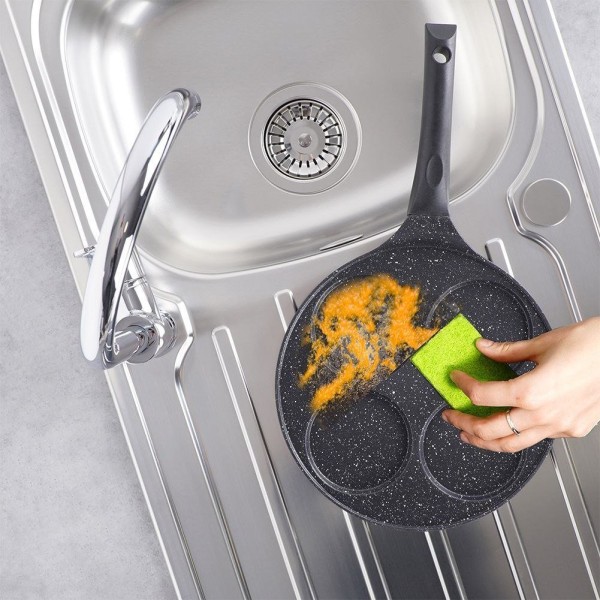 Patelnia do jajek i placków Orion GRANDE 27 cm, granitowa, 4 otwory