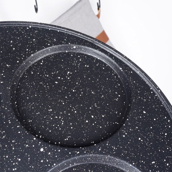 Patelnia do jajek i placków Orion GRANDE 27 cm, granitowa, 4 otwory