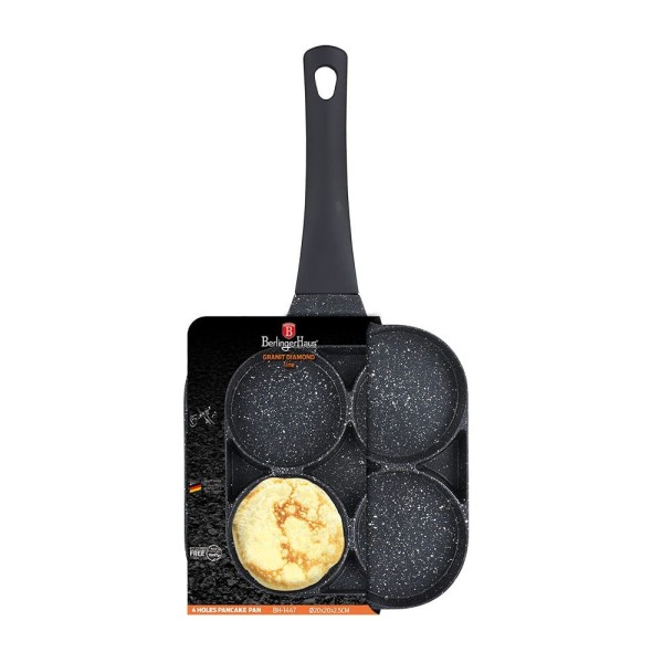 Patelnia Berlinger Haus Granit Diamond BH-1447 do placków i jajek 20x20 cm, idealna do smażenia śniadań