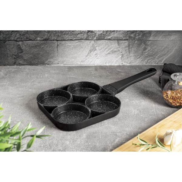 Patelnia Berlinger Haus Granit Diamond BH-1447 do placków i jajek 20x20 cm, idealna do smażenia śniadań