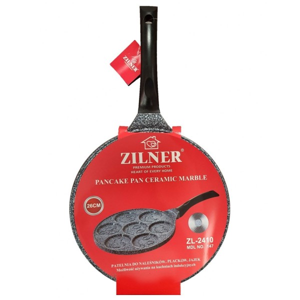 Пательня для млинців та оладок Zilner ZL-2410 діаметром 26 см, 7 Smileys