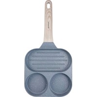Patelnia Klausberg KB-7817 Marmurkowa 3w1 Do Jajek, Naleśników, Placków, Grillowania Szara