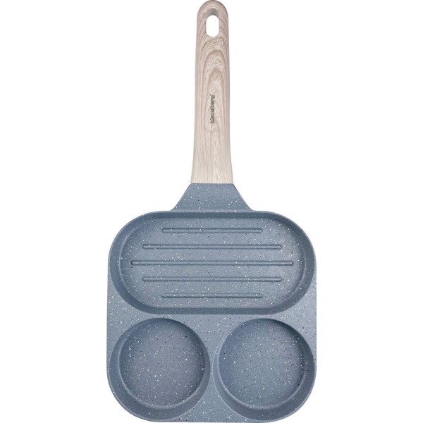 Patelnia Klausberg KB-7817 Marmurkowa 3w1 Do Jajek, Naleśników, Placków, Grillowania Szara