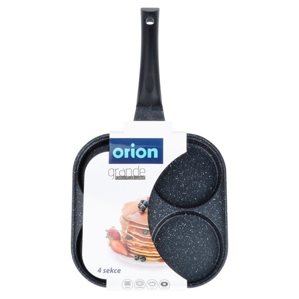 Patelnia do jajek i placków, ORION GRANDE 113211, granitowa 22x22 cm, 4 otwory
