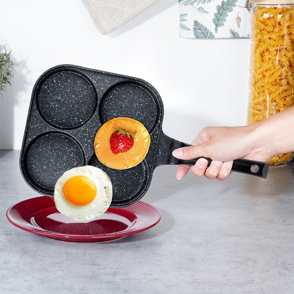 Patelnia do jajek i placków, ORION GRANDE 113211, granitowa 22x22 cm, 4 otwory