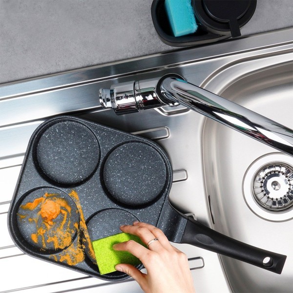 Patelnia do jajek i placków, ORION GRANDE 113211, granitowa 22x22 cm, 4 otwory