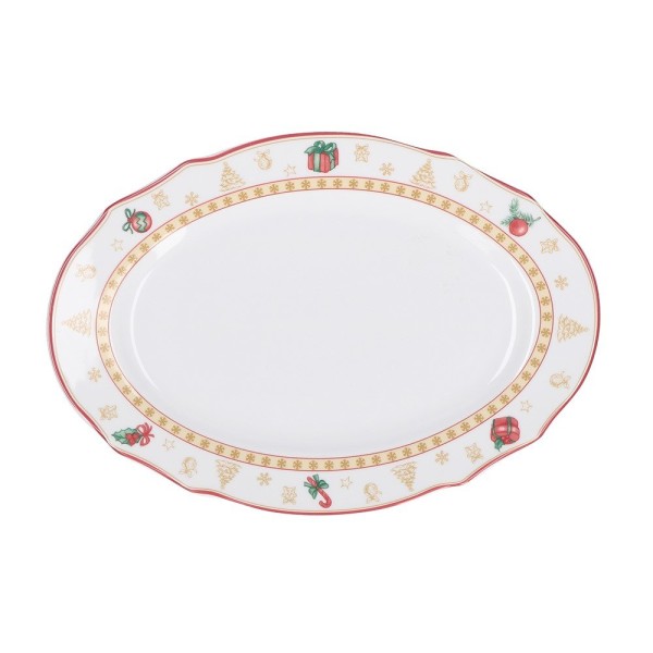 Owalna taca La Porcellana Bianca Christmas Edition 32 cm do serwowania świątecznych potraw