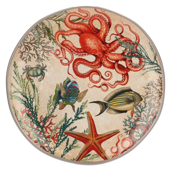 Taca okrągła Rose&Tulipani Sea Life 42 cm do serwowania napojów i przekąsek