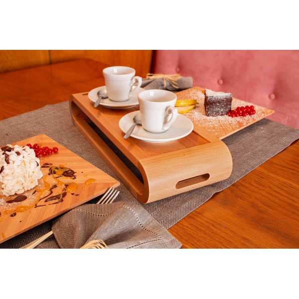 Dwustronna taca z drewna bukowego Artelegno VASD do serwowania 21x43 cm