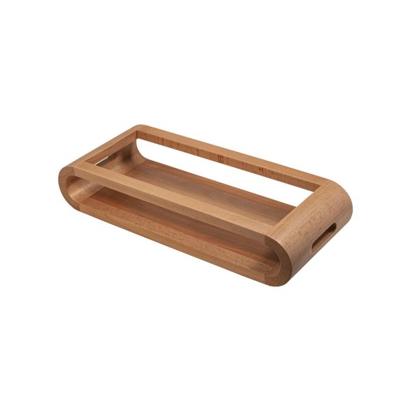 Dwustronna taca drewniana Artelegno VASD z drewna bukowego 15x37 cm do serwowania i dekoracji