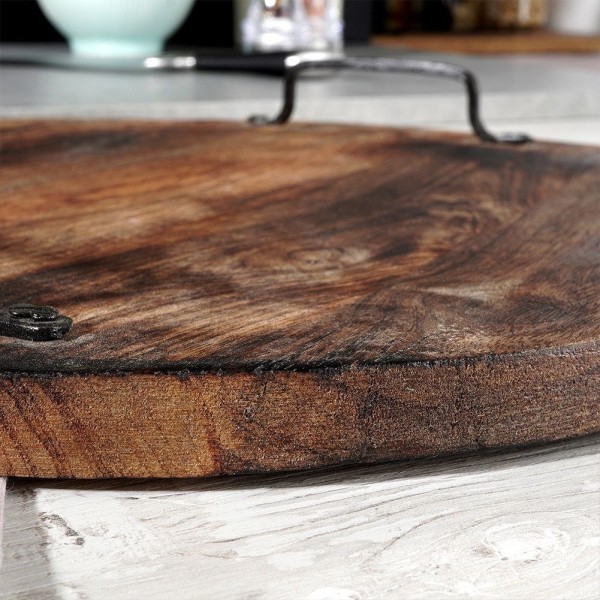 Сервірувальна таця VILDE 259026, дерев'яна з ручками 39 см — для подачі закусок