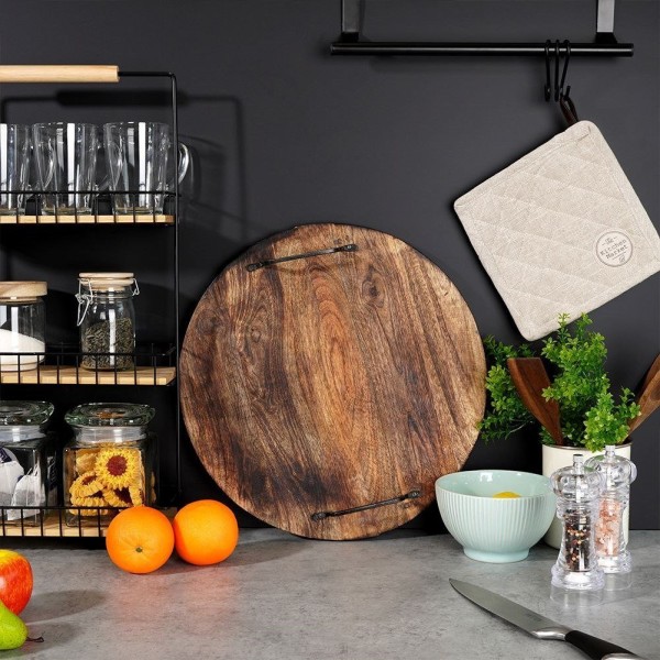 Сервірувальна таця VILDE 259026, дерев'яна з ручками 39 см — для подачі закусок