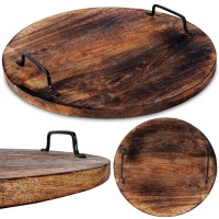 Сервірувальна таця VILDE 259026, дерев'яна з ручками 39 см — для подачі закусок