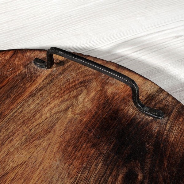 Сервірувальна таця VILDE 259026, дерев'яна з ручками 39 см — для подачі закусок