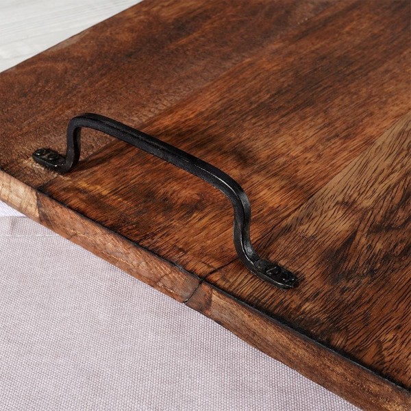 Таріль для подачі, VILDE 259024, дерев'яна тaca 56×29.6 см з ручками для закусок