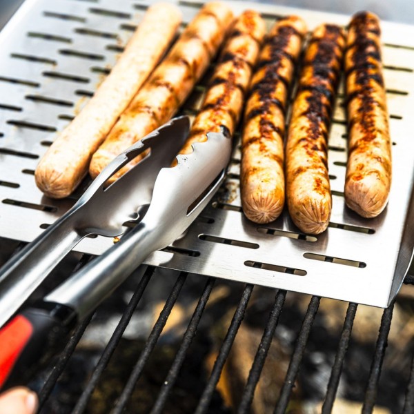 Піднос для грилю, KingHoff KH-1917, глибокий 37×31×4.6 см, нержавіюча сталь, для подачі та готування на грилі