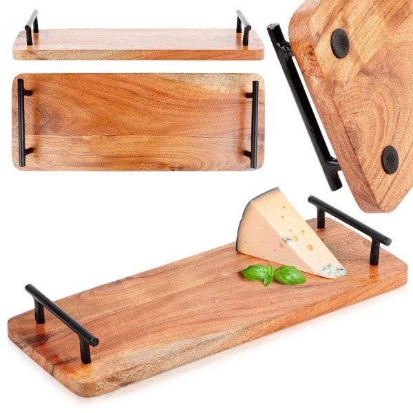 Дошка для сервірування, VILDE 139742, дерев'яна з ручками 40×15.5 см — подача закусок
