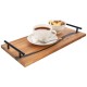 Піднос дерев'яний, Orion RIVER 42×20×4.5 см, зручний для сервірування закусок, з ручками