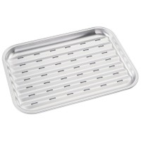 Піднос для грилю, Kinghoff KH-1916, багаторазовий 34×24×2 см, нержавіюча сталь — для подавання та приготування на грилі