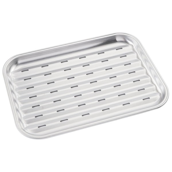 Піднос для грилю, Kinghoff KH-1916, багаторазовий 34×24×2 см, нержавіюча сталь — для подавання та приготування на грилі