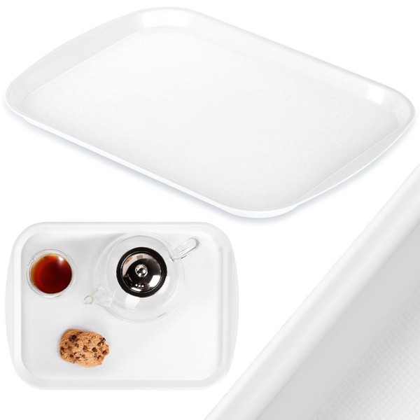 Тарілка сервірувальна ORION 153814, пластикова біла 43.5×31.5 см — для закусок та подачі на стіл