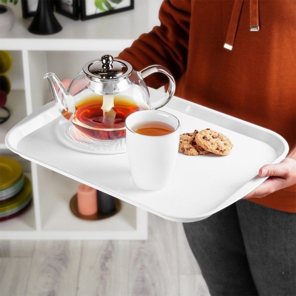 Тарілка сервірувальна ORION 153814, пластикова біла 43.5×31.5 см — для закусок та подачі на стіл