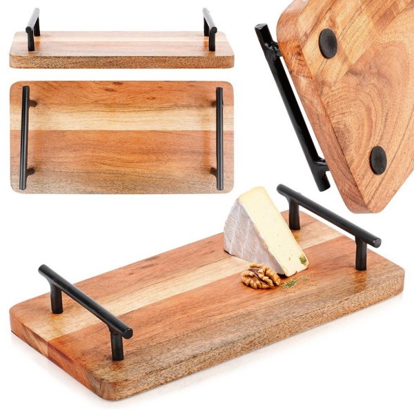 Сервірувальна дошка VILDE 139741, Taca drewniana 30×15.5 см з ручками, для закусок