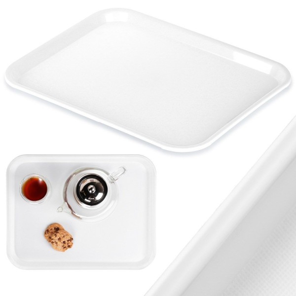 Тарілка-сервіровочна, ORION 153816, пластикова біла 45.5×35.5 см — для подачі закусок та страв