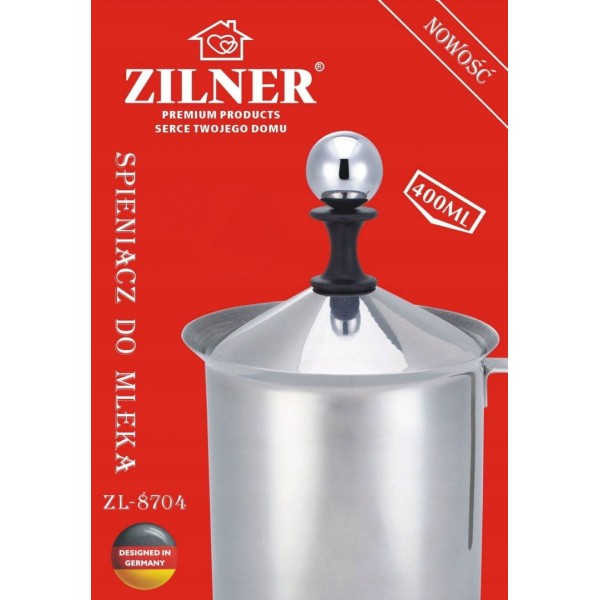 Spieniacz do mleka Zilner ZL-8704, 400ml do kremowej pianki do kawy