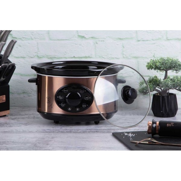 Електричний повільновар, Berlinger Haus BH-9383 Rose Gold, 3,5 л — для томління й готування рагу