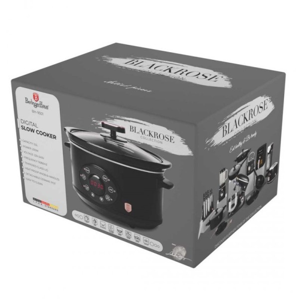 Електричний повільновар, Berlinger Haus BH-9501 Black Rose, 3.5 л — для готування страв на повільному вогні
