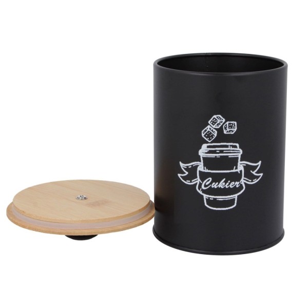 Zestaw pojemników Brunbeste BB-2681 do przechowywania kawy, herbaty, cukru i soli 16x9,5 cm z polskimi napisami