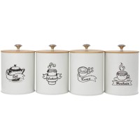 Zestaw pojemników Brunbeste BB-2780 do kuchni na kawę, herbatę, cukier, sól 15x11cm