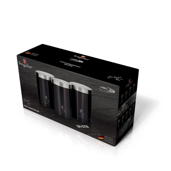 Набір контейнерів Carbon Pro Metallic Line BH-6718 для зберігання кави та чаю, 3 шт.