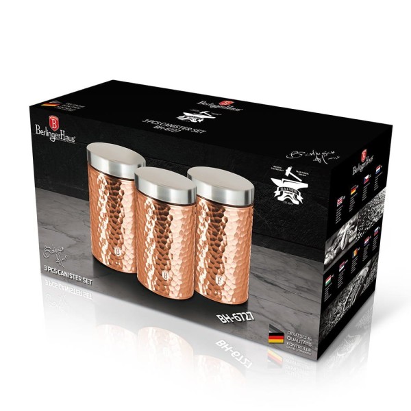 Pojemniki na kawę i herbatę Berlinger Haus Rose Gold zestaw 3 sztuk BH-6727