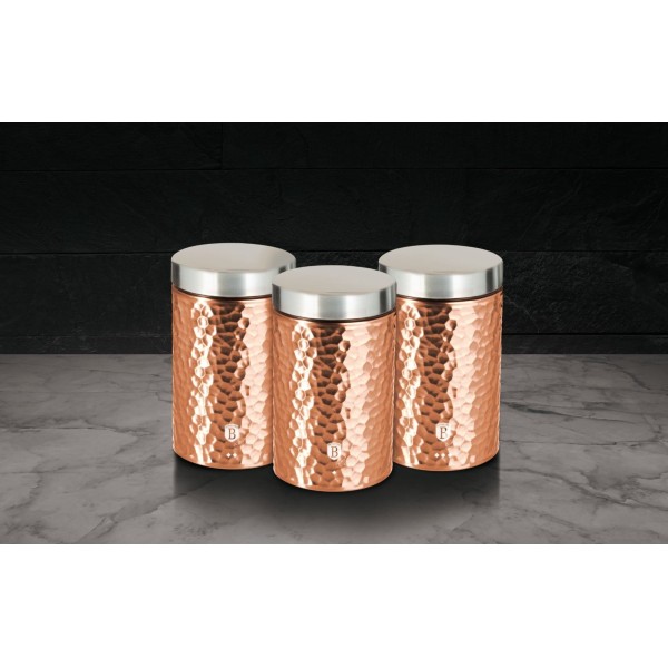Pojemniki na kawę i herbatę Berlinger Haus Rose Gold zestaw 3 sztuk BH-6727