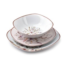 Zestaw talerzy, LEA, LEA BEIGE, komplet obiadowy 18 częściowy