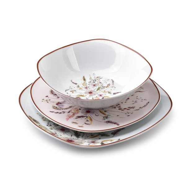 Zestaw talerzy, LEA, LEA BEIGE, komplet obiadowy 18 częściowy