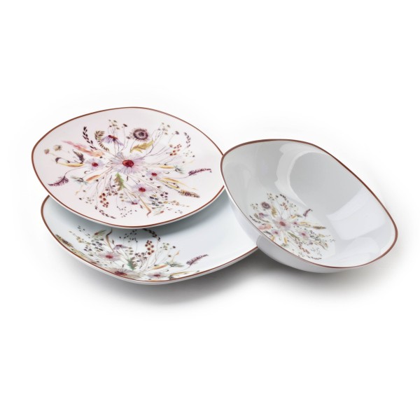 Zestaw talerzy, LEA, LEA BEIGE, komplet obiadowy 18 częściowy