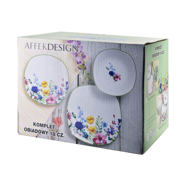 Zestaw talerzy, LEA, LEA BEIGE, komplet obiadowy 18 częściowy