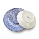 Комплект столового посуду STRIPES BLUE, 18 предметів, тарілки 27/19/20 см, миска 550 мл для сервірування їжі