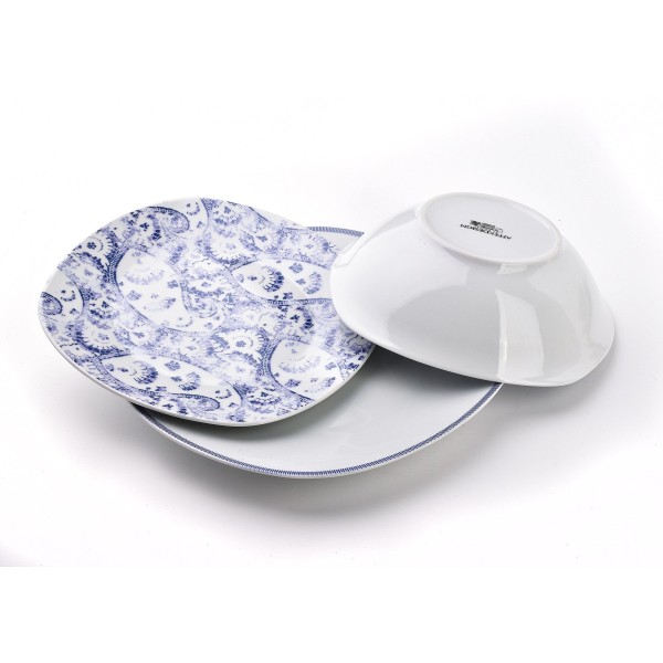 Komplet obiadowy Blue Jaipur 18 elementów do serwowania posiłków dla rodziny