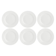Zestaw talerzy do sałatek La Porcellana Bianca Essenziale 6 sztuk 20 cm z rantem