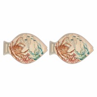 Zestaw 2 talerzy z melaminy Rose&Tulipani Sea Life do serwowania ryb 33x23 cm