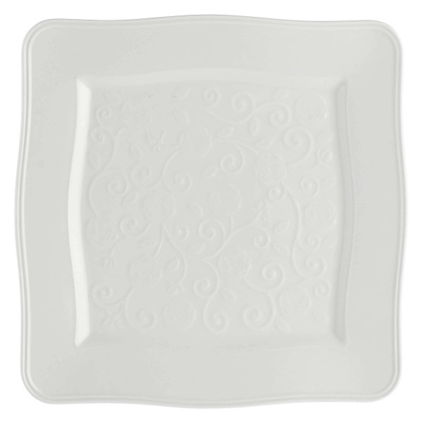 Zestaw 6 talerzy kwadratowych La Porcellana Bianca Florentina 26,5 cm do serwowania potraw