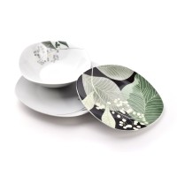 Zestaw talerzy Affekdesign HERBAL BLACK (18 elementów)