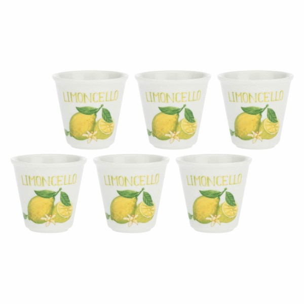 Zestaw kieliszków LA PORCELLANA BIANCA Liquorelli do limoncello 75 ml – idealny do serwowania likierów